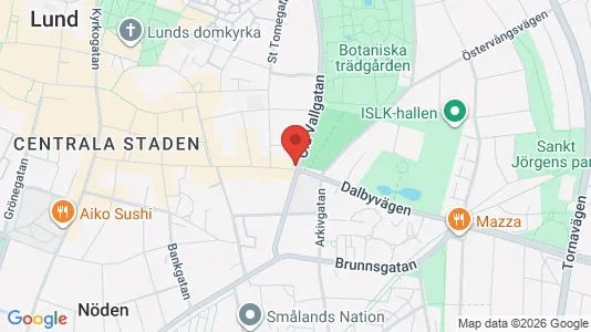Kontorslokaler att hyra i Lund - kort over placeringen