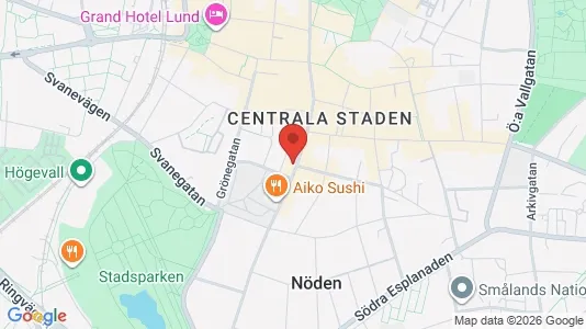Kontorslokaler att hyra i Lund - kort over placeringen
