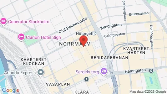 Kontorslokaler att hyra i Stockholm Innerstad - kort over placeringen