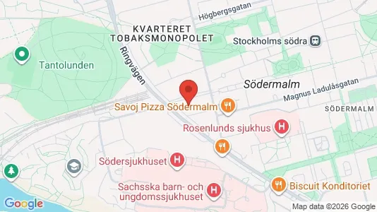Kontorslokaler att hyra i Södermalm - kort over placeringen