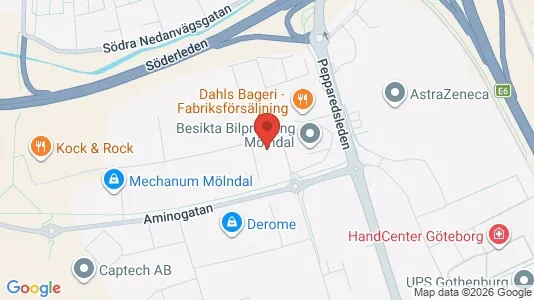 Kontorslokaler att hyra i Mölndal - kort over placeringen