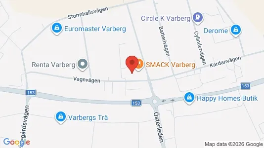 Affärslokaler att hyra i Varberg - kort over placeringen