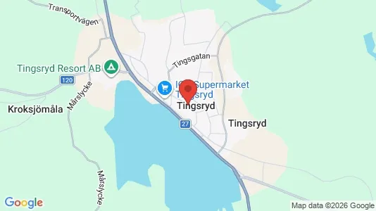 Kontorslokaler att hyra i Tingsryd - kort over placeringen