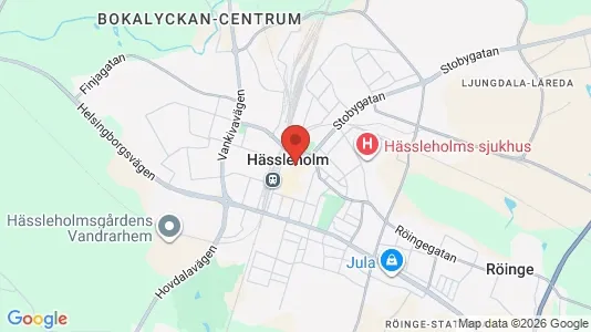 Affärslokaler att hyra i Hässleholm - kort over placeringen