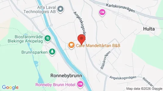 Kontorslokaler att hyra i Ronneby - kort over placeringen