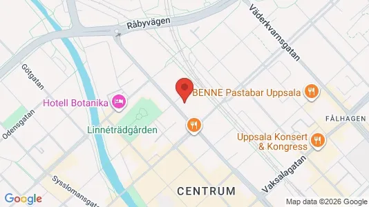 Affärslokaler att hyra i Uppsala - kort over placeringen