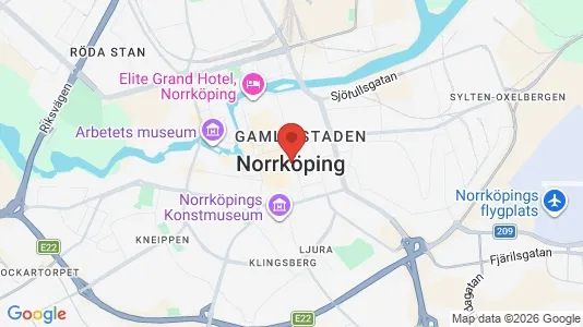 Kontorslokaler att hyra i Norrköping - kort over placeringen