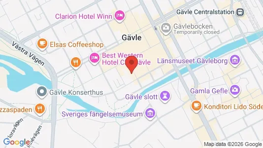 Kliniklokaler att hyra i Gävle - kort over placeringen