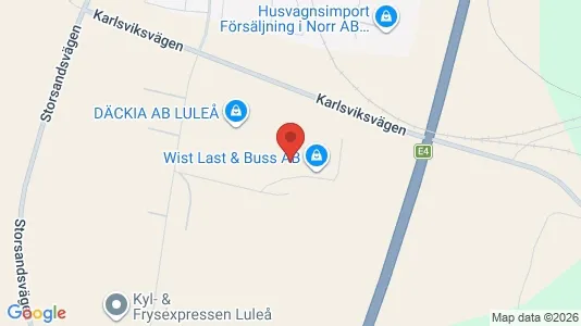 Industrilokaler att hyra i Luleå - kort over placeringen