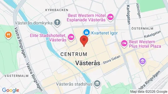 Kontorslokaler att hyra i Västerås - kort over placeringen