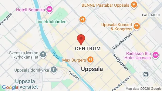 Kontorslokaler att hyra i Uppsala - kort over placeringen