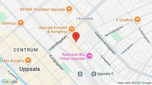 Affärslokaler att hyra i Uppsala - kort over placeringen