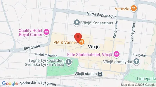 Lagerlokaler att hyra i Växjö - kort over placeringen