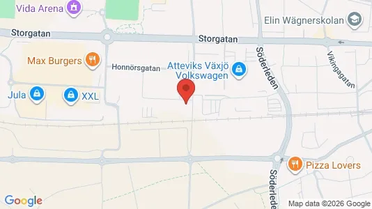 Kontorslokaler att hyra i Växjö - kort over placeringen