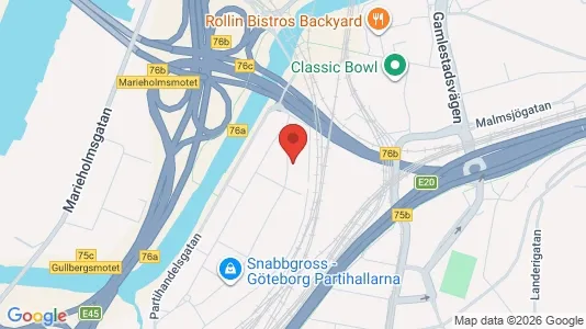 Lagerlokaler att hyra i Göteborg Centrum - kort over placeringen