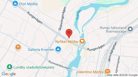 Affärslokaler att hyra i Mjölby - kort over placeringen