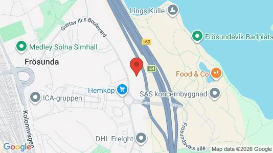 Kontorslokaler att hyra i Solna - kort over placeringen