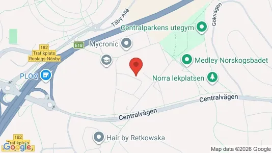 Kontorslokaler att hyra i Täby - kort over placeringen