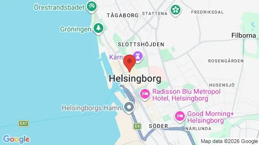 Coworking spaces att hyra i Helsingborg - kort over placeringen