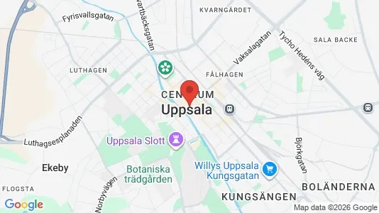 Coworking spaces att hyra i Uppsala - kort over placeringen