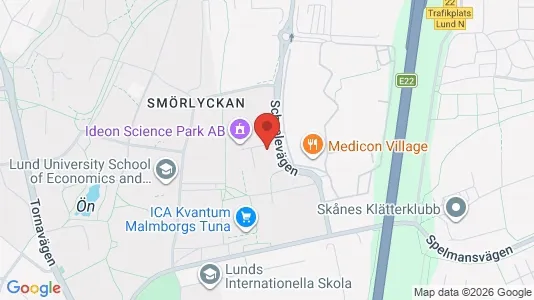 Kontorslokaler att hyra i Lund - kort over placeringen