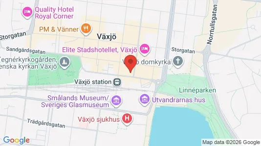 Kontorslokaler att hyra i Växjö - kort over placeringen