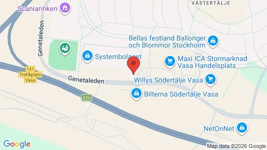 Lagerlokaler att hyra i Södertälje - kort over placeringen