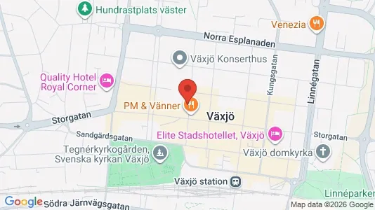 Kontorslokaler att hyra i Växjö - kort over placeringen