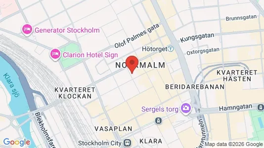 Kontorslokaler att hyra i Stockholm Innerstad - kort over placeringen