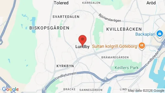 Affärslokaler att hyra i Lundby - kort over placeringen