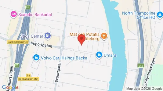 Industrilokaler att hyra i Göteborg Östra - kort over placeringen