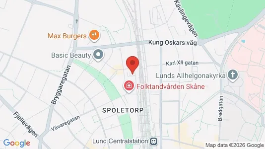 Kontorslokaler att hyra i Lund - kort over placeringen
