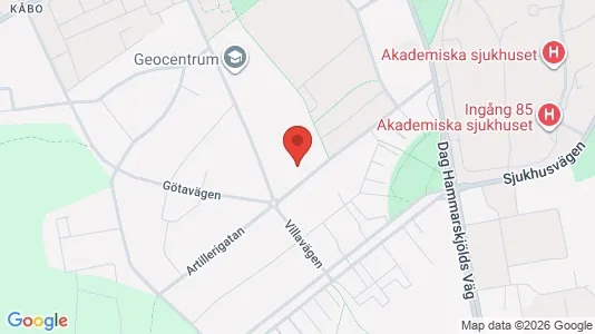 Affärslokaler att hyra i Uppsala - kort over placeringen