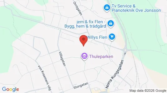 Industrilokaler att hyra i Flen - kort over placeringen