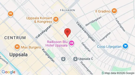 Affärslokaler att hyra i Uppsala - kort over placeringen