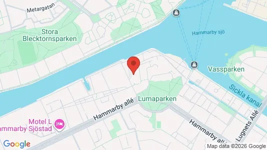 Kontorslokaler att hyra i Hammarbyhamnen - kort over placeringen