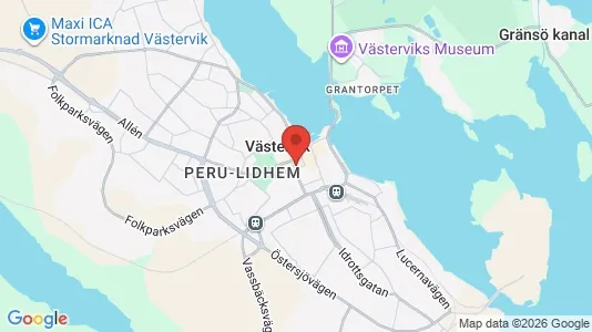 Affärslokaler att hyra i Västervik - kort over placeringen