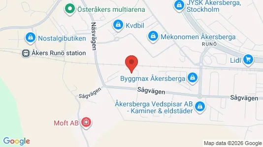 Affärslokaler att hyra i Österåker - kort over placeringen