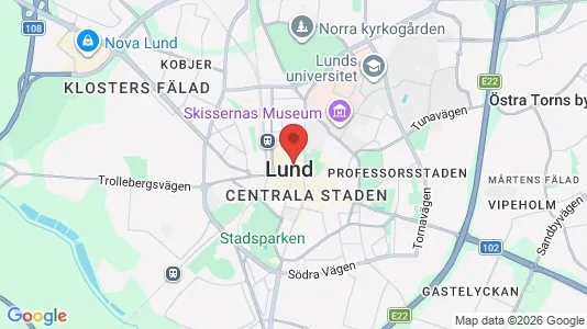 Affärslokaler att hyra i Lund - kort over placeringen