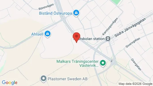 Industrilokaler att hyra i Västervik - kort over placeringen