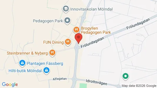 Affärslokaler att hyra i Mölndal - kort over placeringen