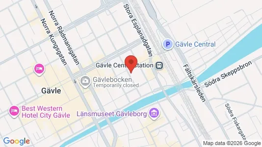 Affärslokaler att hyra i Gävle - kort over placeringen