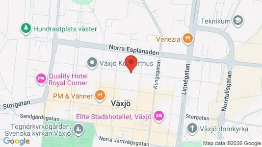 Affärslokaler att hyra i Växjö - kort over placeringen