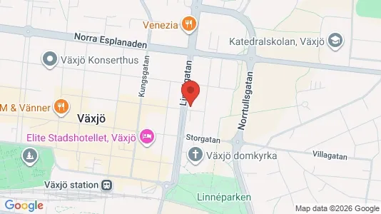 Affärslokaler att hyra i Växjö - kort over placeringen