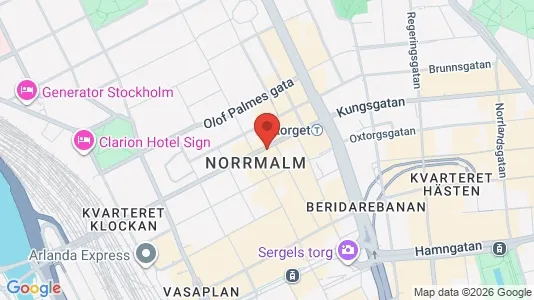 Kontorslokaler att hyra i Stockholm Innerstad - kort over placeringen