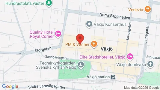 Kontorslokaler att hyra i Växjö - kort over placeringen