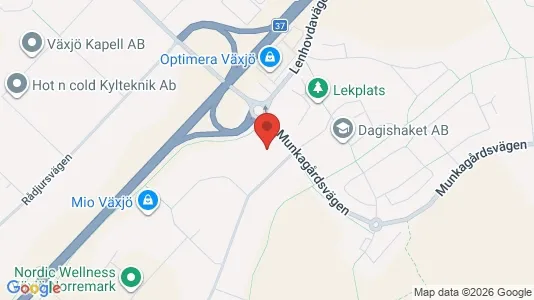 Kontorslokaler att hyra i Växjö - kort over placeringen
