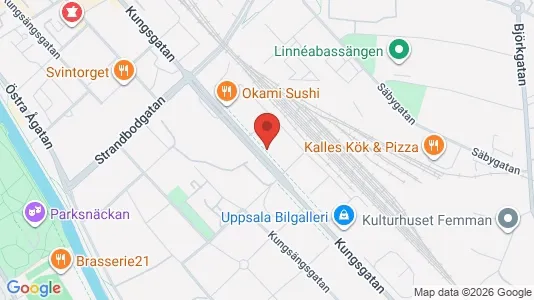 Affärslokaler att hyra i Uppsala - kort over placeringen