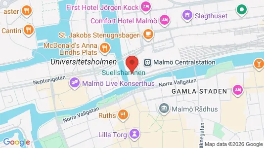Kontorslokaler att hyra i Malmö Centrum - kort over placeringen