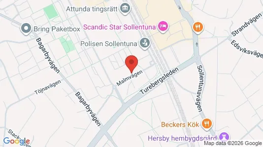 Affärslokaler att hyra i Sollentuna - kort over placeringen